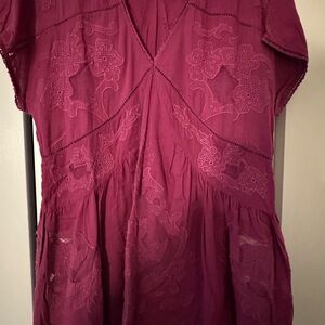 Free People Burgundy Mini Dress